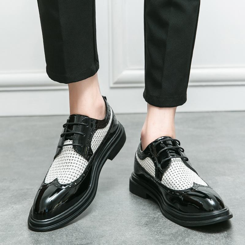 Mode Sommer Schnürschuhe Herren Oxford Schuhe Atmungsaktive Schuhe Hochzeit Lederschuhe Modedesigner Business Herrenschuhe Brogue Slipper Schuhe