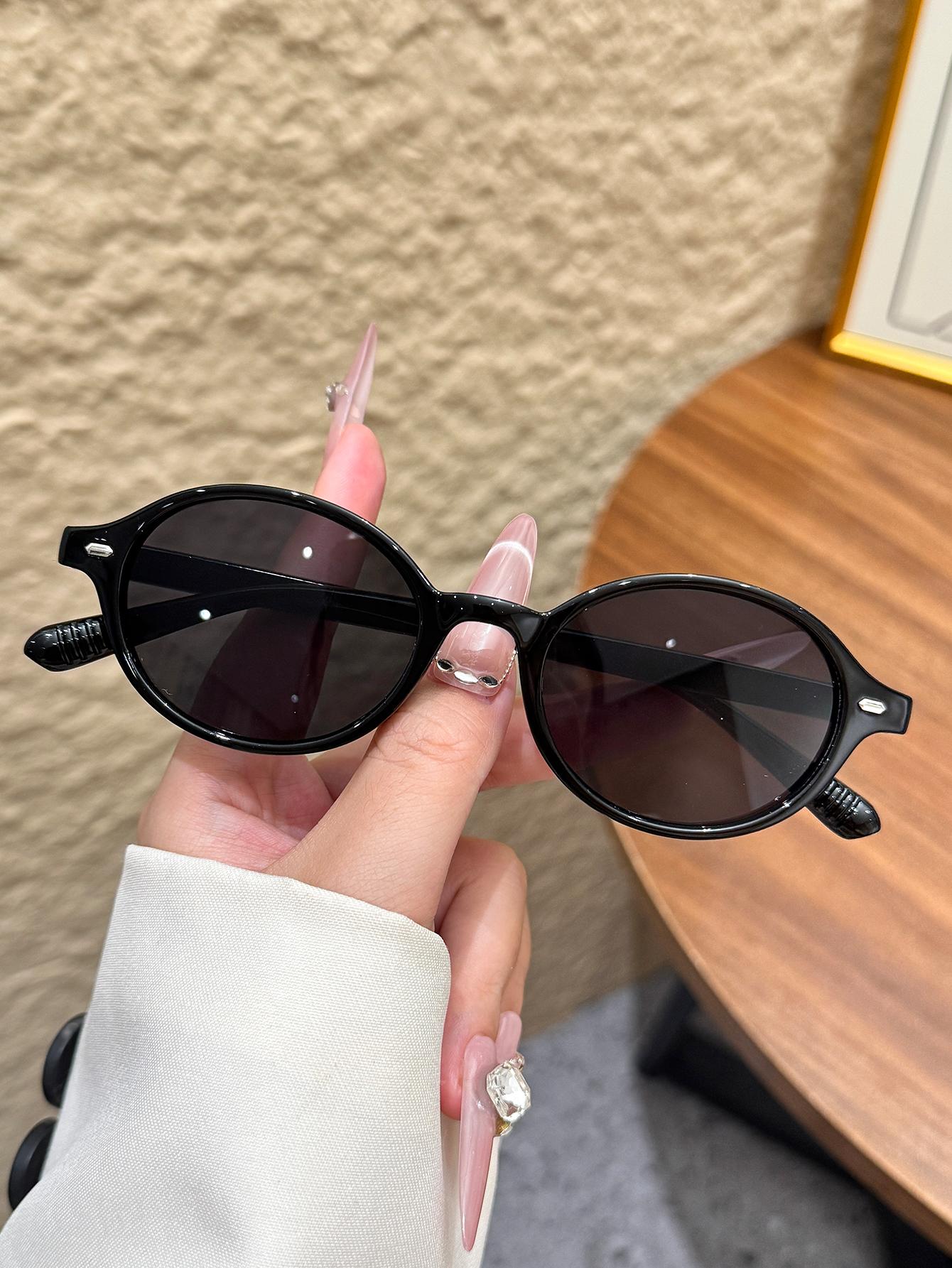 1Pc New Vintage Oval Sunglasses for Women Luxury Brand Small Rectangular Sunglasses for Women Small Oval Glasses