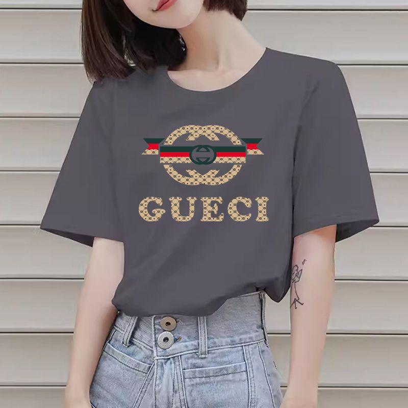 Koreański bawełniany top z krótkim rękawem letni nowy luźny drukowany top z krótkim rękawem