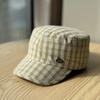Spring and summer new British-style retro plaid flat-top hat for women, fashionable, high-quality, face-slimming, casual and versatile baseball cap