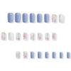 Unghii pătrate presate cu flori, unghii false adezive în 12 mărimi, 24 buc. tipsuri unghii french pentru decorațiuni nail art DIY