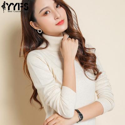 Moda Donna Casual Autunno Inverno Tinta Unita Stampa Manica Lunga Collo Alto Top Abbigliamento Donna Maglioni Maglieria Lana