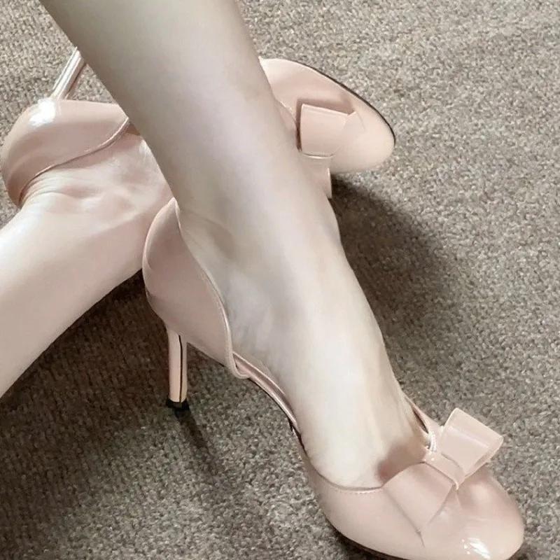 New High Heels 2026 Women's Bow Side Empty Stiletto Single