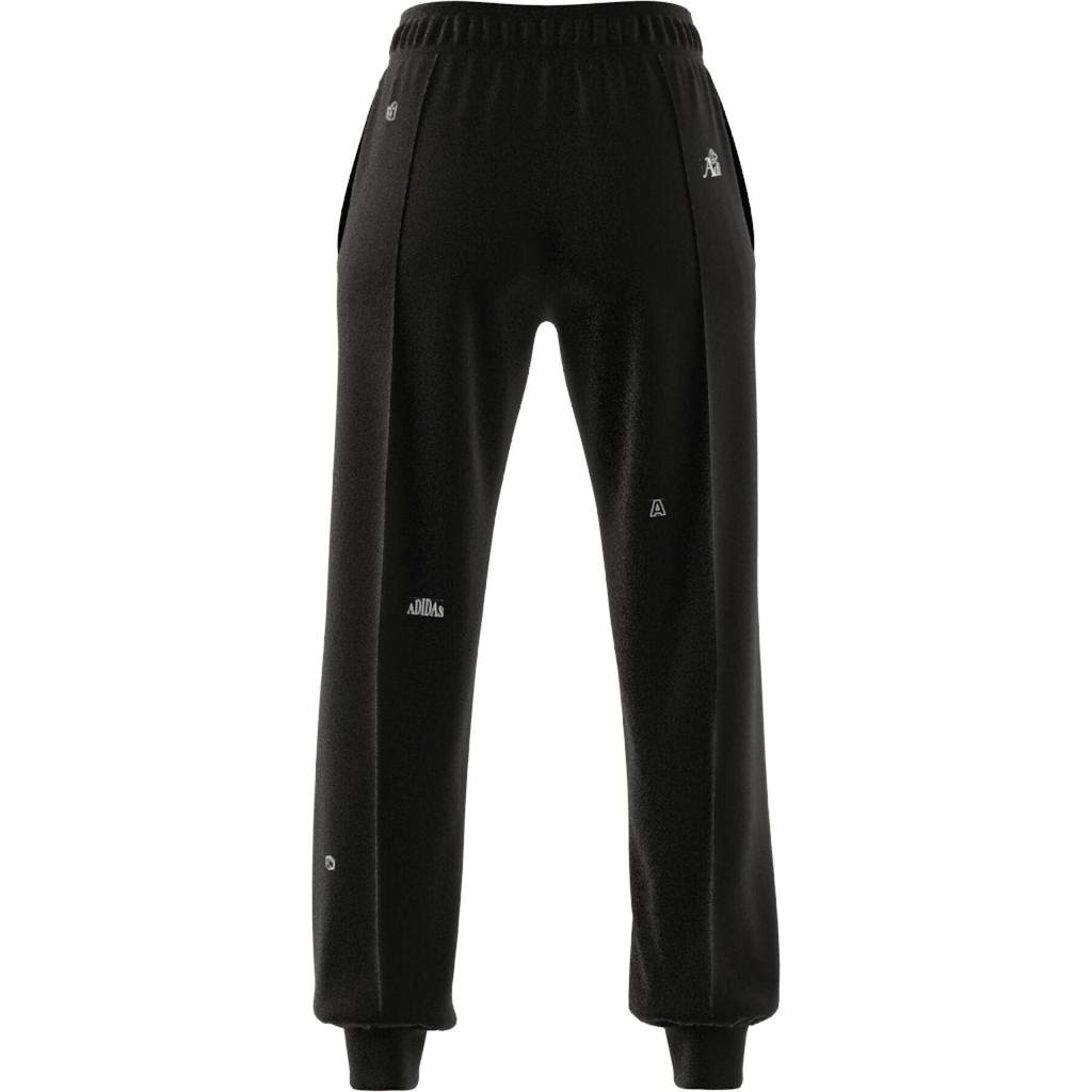 Adidas Solid Color Logo Jogger Knit Sports Pants Women Bottoms Black IC0806