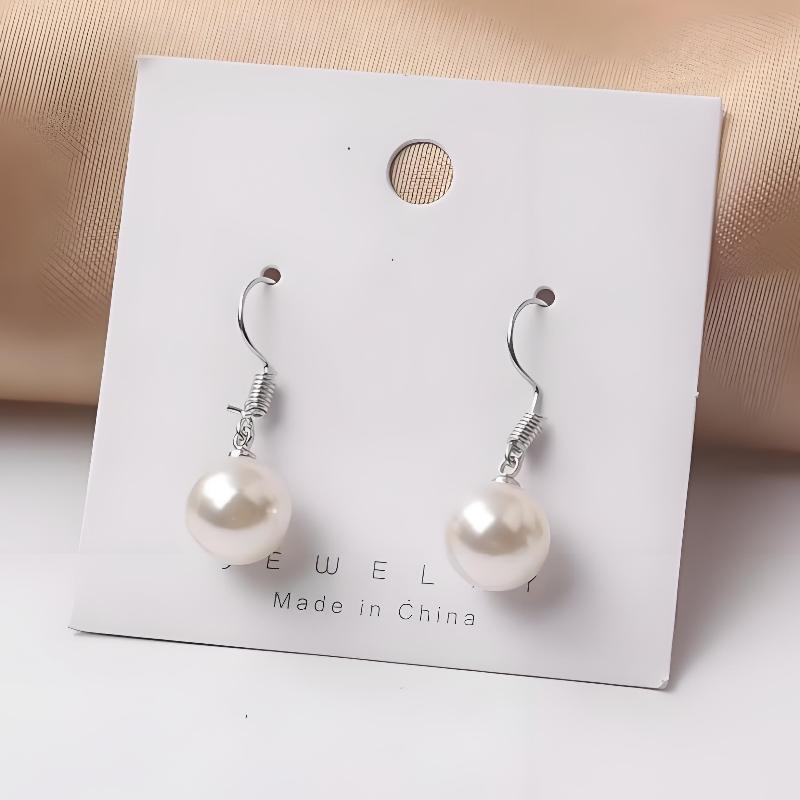 

New Bohemian Women s Pearl Hook Earrings Copper Color Metal Hook Small Round Pearl Pearl Pendants Dangle Earrings for Girls