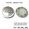 For Audi B5 Hub Caps Hot For Audi 4pcs 60/ 61/68/69mm Audi wheel hub center cover wheel badge is suitable for Audi TT RS A3A4A5A7A8S5 S6