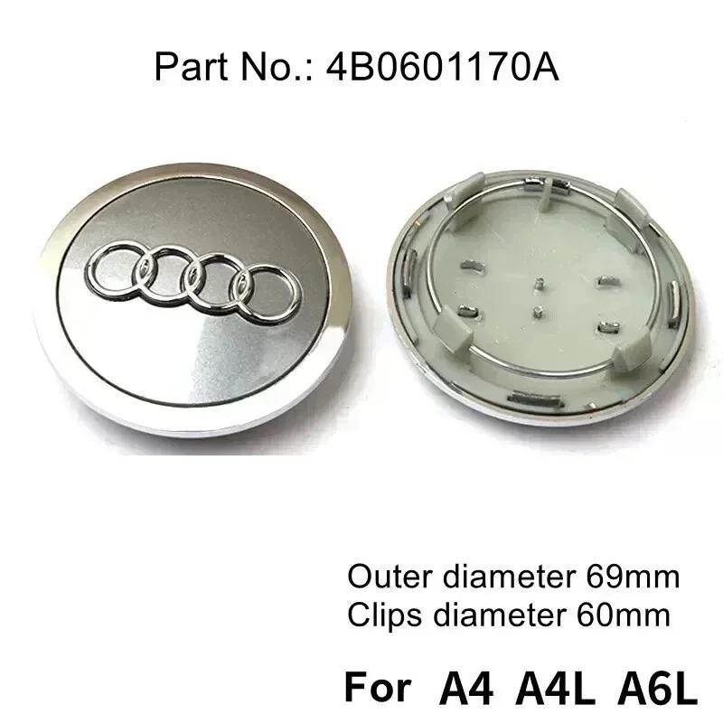 For Audi B5 Hub Caps Hot For Audi 4pcs 60/ 61/68/69mm Audi wheel hub center cover wheel badge is suitable for Audi TT RS A3A4A5A7A8S5 S6