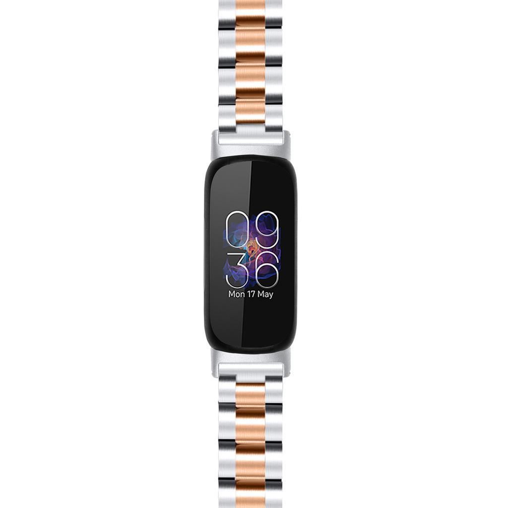 Håndleddsreim for Fitbit Inspire 3 Rustfritt stål 3 perler Erstatning Smartklokkebånd