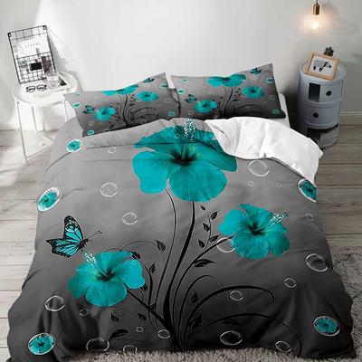 Exotic Romantic Flower Single Comfortable Quilt Cover Printed Soft Duvet Cover Beding Set Quen Sized Dimensions Ultra Soft Ziper 3 Piece Set 2