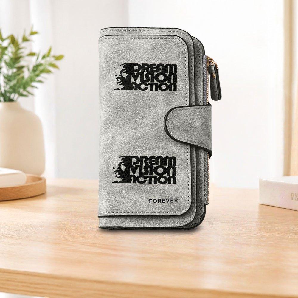 Dreamvision Long Zipper Wallet, Large Capacity Card Holder, Unisex Clutch Bag, Fashionable Zipper Coin Purse, Suitable for Daily Use, A Great Gift