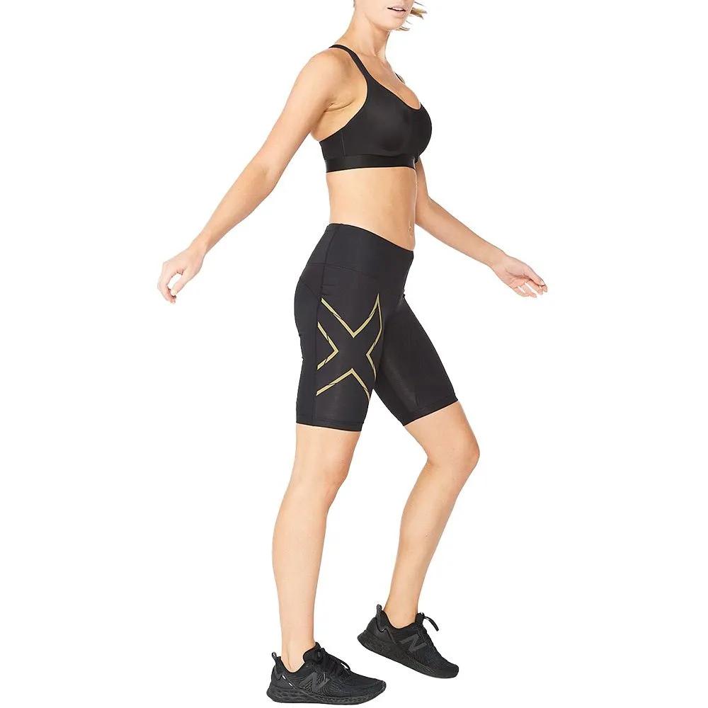 2Xu Light Speed Short Leggings Mid Rise Black
