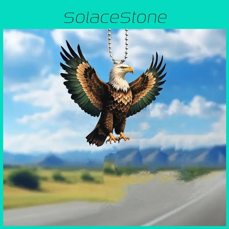Stylish 2d Acrylic Eagle Car Pendant Charming Cartoon Decor For Vehicle Interiors