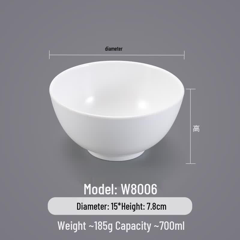 Melamine White Commercial Rice & Soup Bowls
