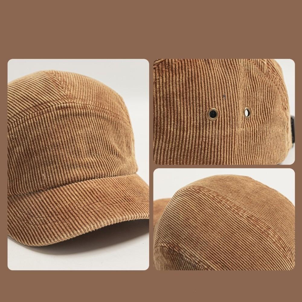 Versatile Baseball Cap Japanese Style Retro Sports Hat Short Brim Adjustable Five-panel Cap Winter Autumn Spring for Men Women