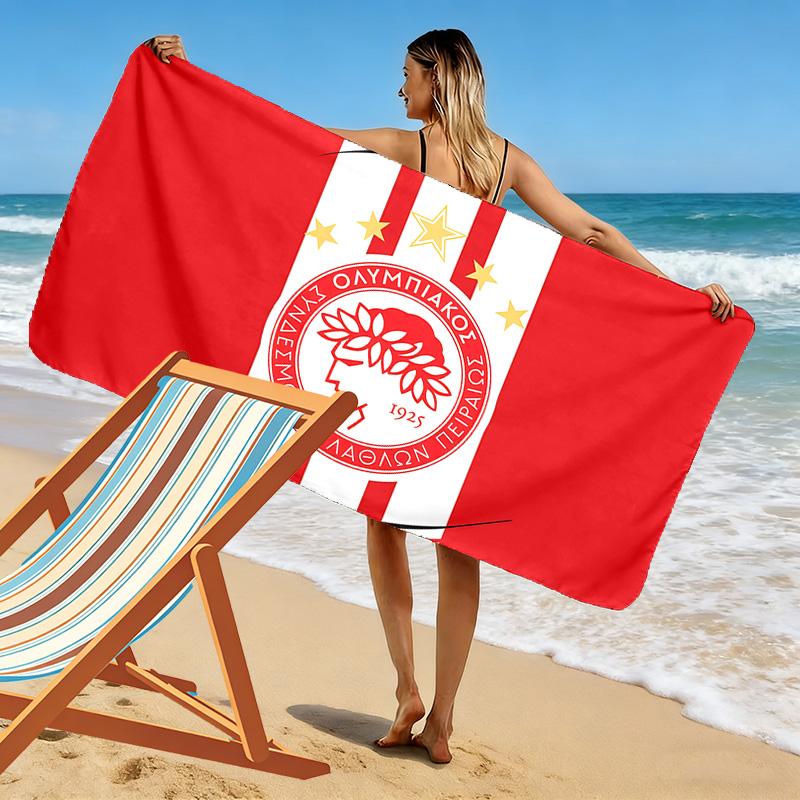Olympiacos F.C.2 Print Strandtuch, Großes Weiches Schnelltrocknendes Handtuch für Strand Camping Schwimmen
