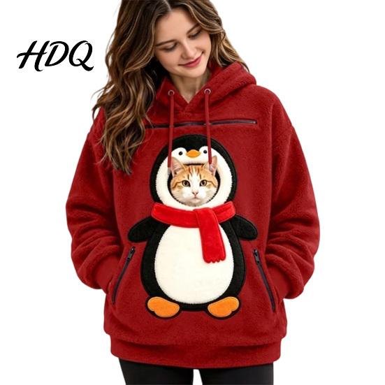 Zachte Polyester Draag Hoodie Pullover Kerst Huisdier Mannen Sweatshirt voor Vrouwen met Kangoeroe Vakantie Liefhebber