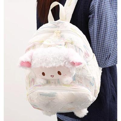 Cute Lamb Pain Bag Girl 2025 New Light Shopping Sweet Girl Schoolbag for Traveling Women's Backpack