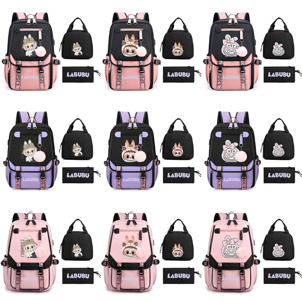 Capacity Large Childrens Backpack With Cartoon And Letter Designs Print