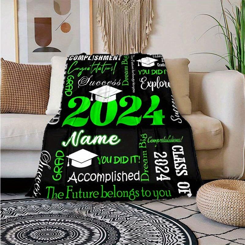 Graduate Customize Your Name Blanket Used For Chair Office Sofa Bed Camping Soft And Warm Giving Friends And Relatives Birthday Graduation Gift
