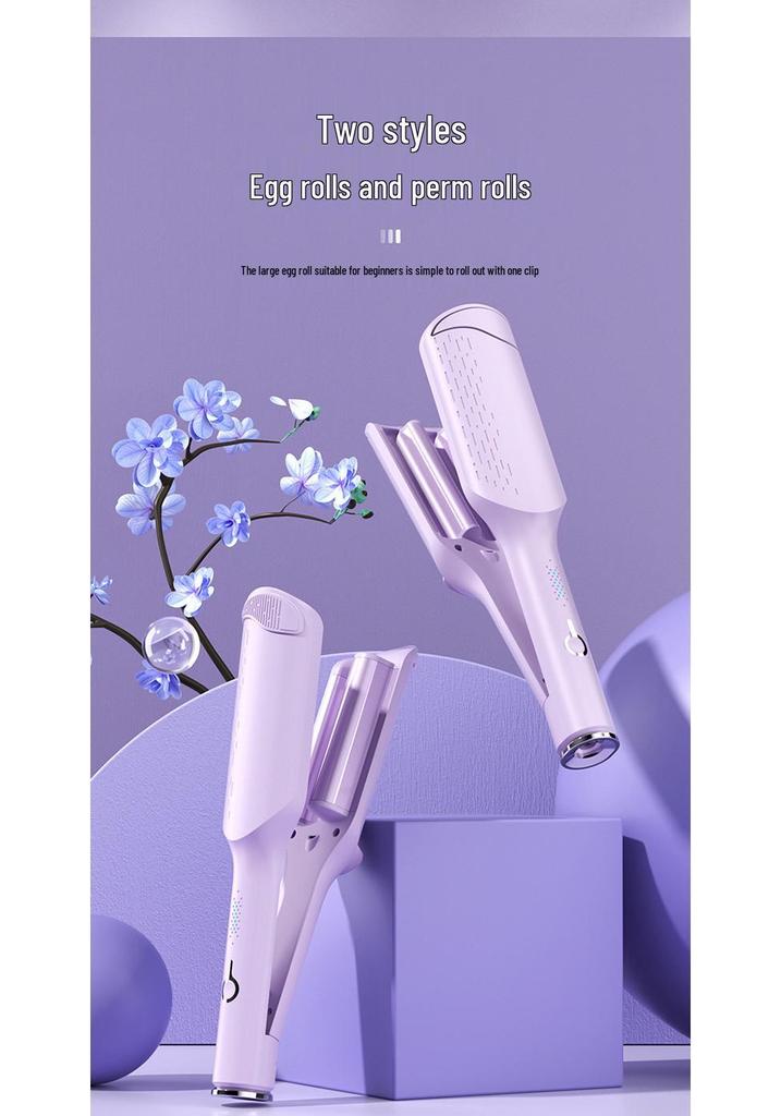 Egg Egg Roll Curling Iron 32mm - Water Wave Negative Ion V-Shaped Perm Crimper for Big Wave Hair.