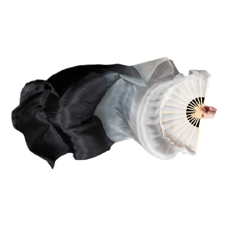 Unique Dyed Silk Dance Hand Long Fan for Dance Enthusiasts