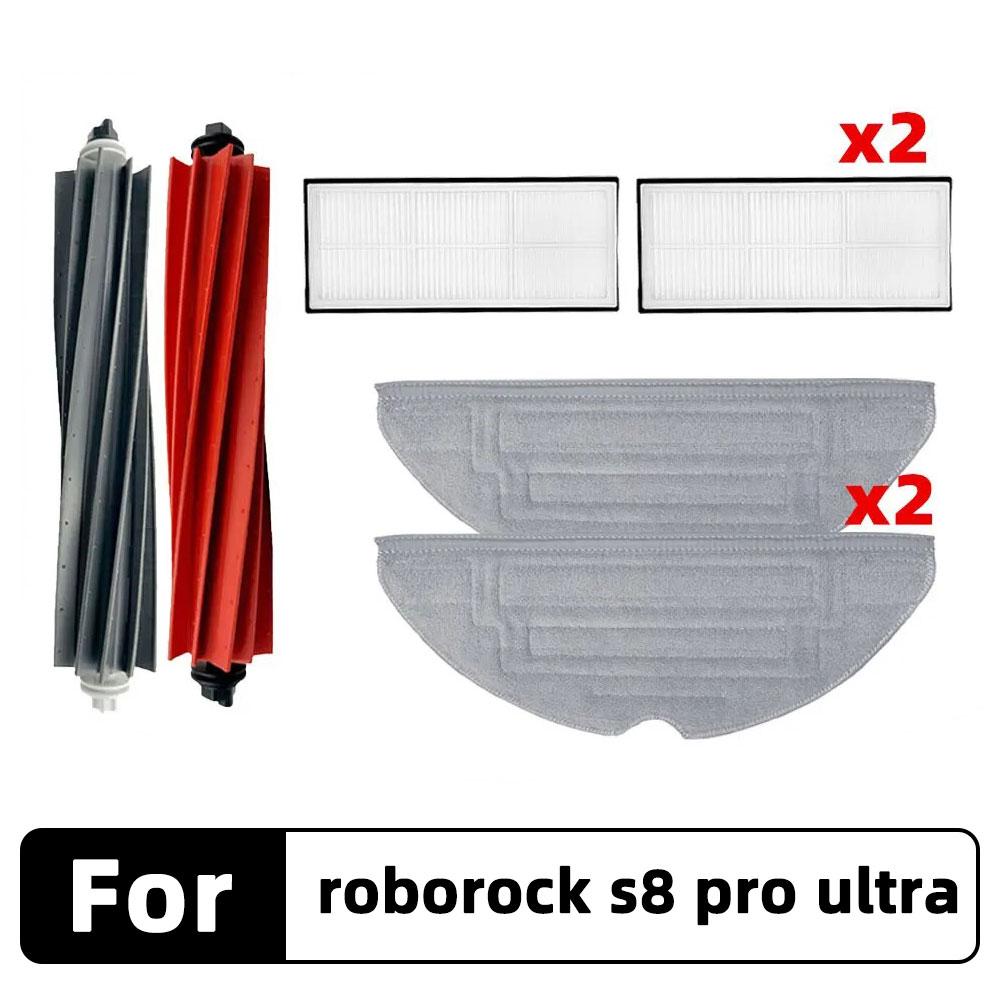 Compatible for Roborock S8 Pro Ultra, G20 A6900RR Main Side Brush Hepa Filter Mop Cloth Dust Bag Spare Parts Accessories