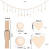 Wooden Beads Photo Clips Holder Picture Display Hanging Rope Photo Organizer Clips String for Home Wall Decor