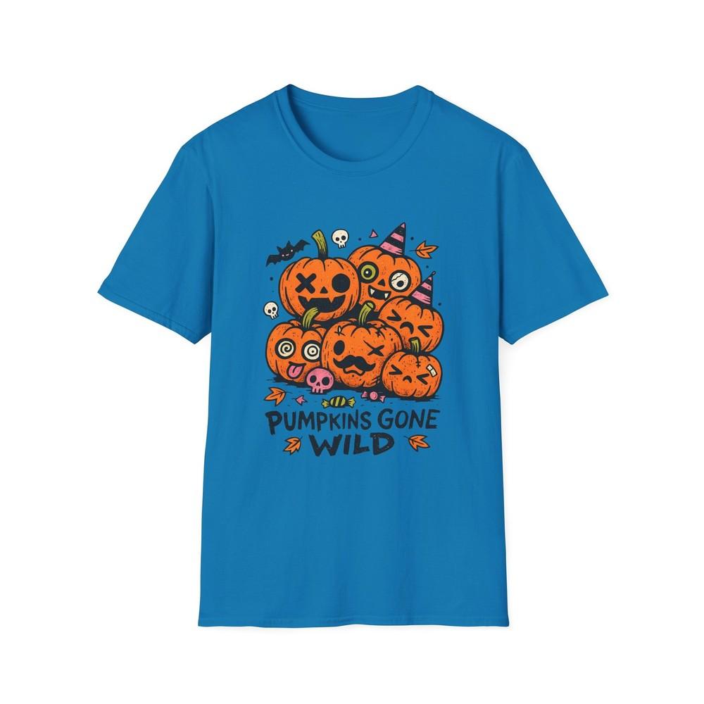 

Unisex Softstyle T-Shirt Eccentric Pumpkins Funny Fall Retro Chaos Halloween 2XL