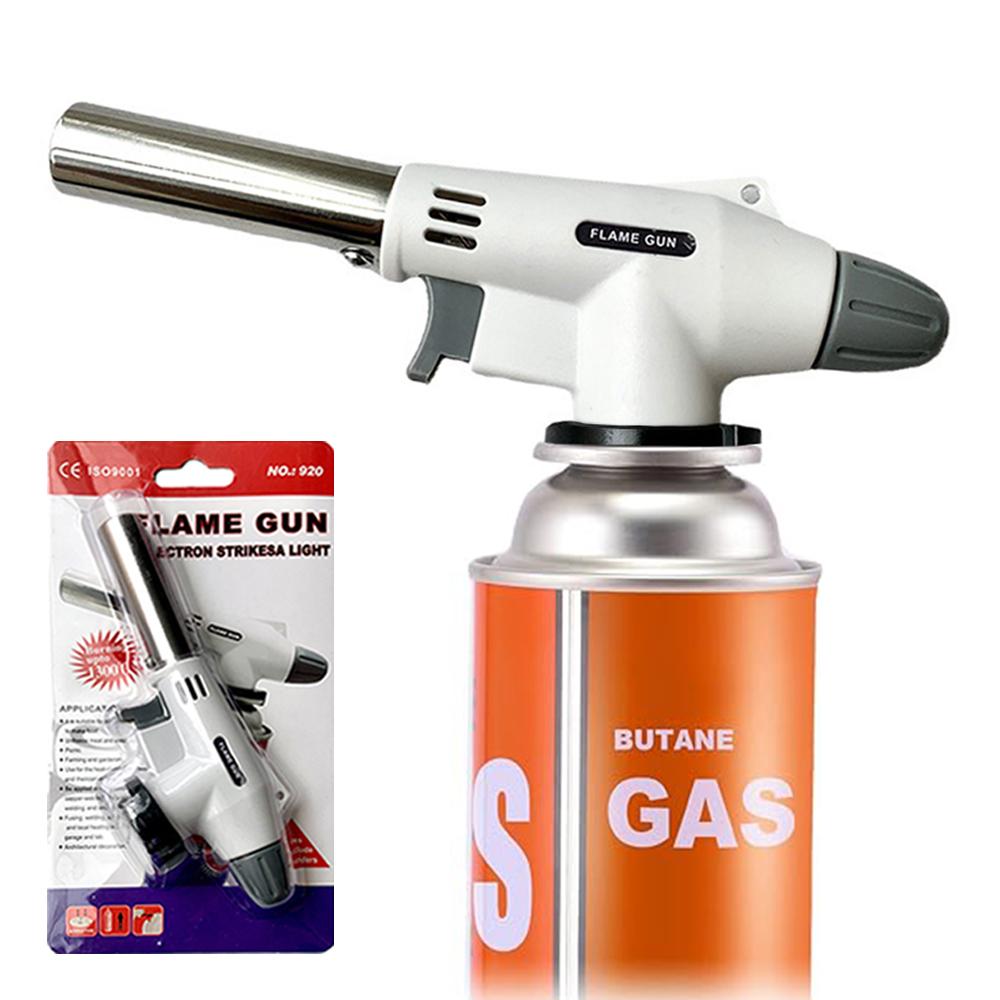 Torch Cooking AutoIgnition Butane Gas Welding-Burner Welding Gas Burner Flame Gas Torch Flame Gun Blow for BBQ Camping Cooking
