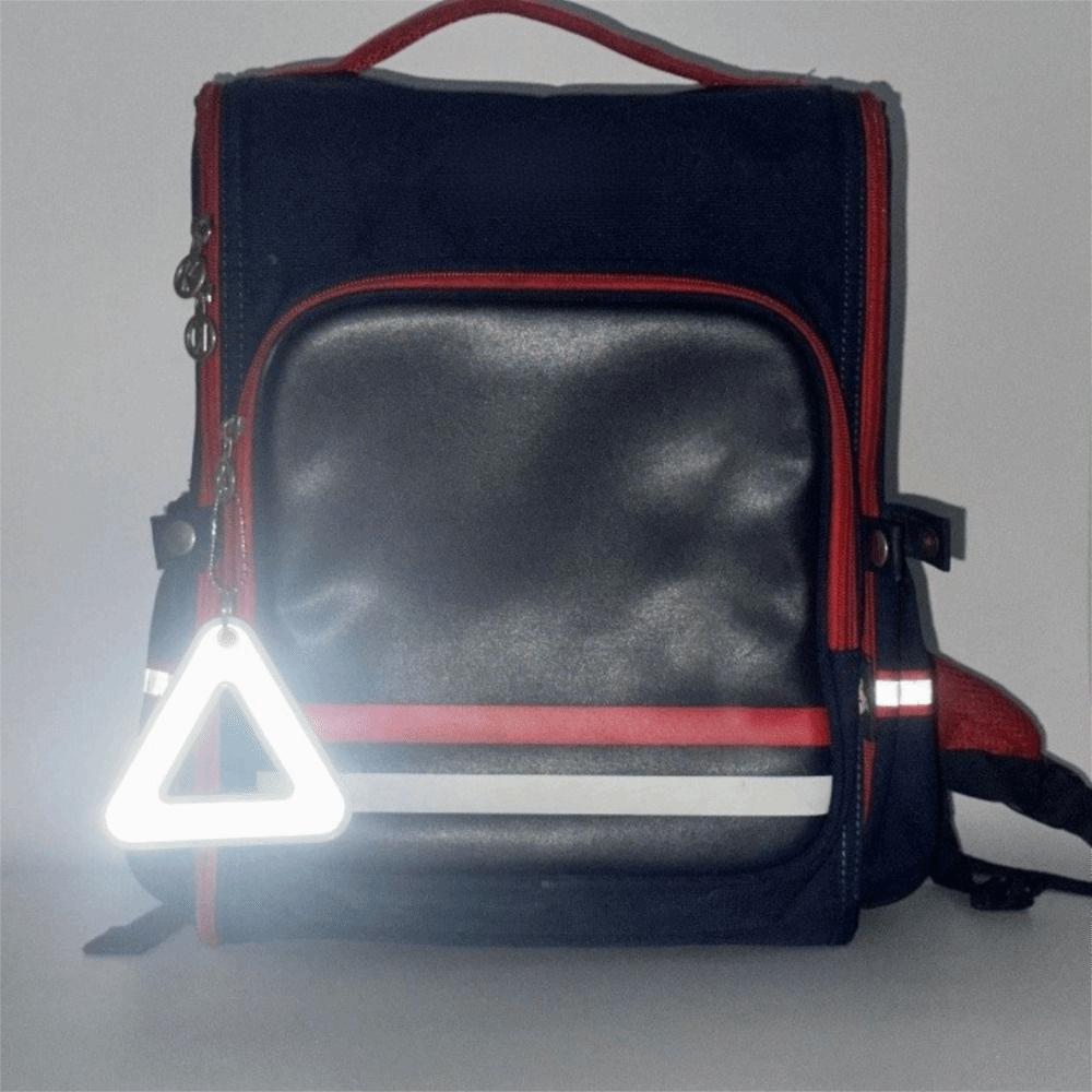 Reflective Safety Keychain Lightweight Backpack Pendant Triangle Safety Tag  Cycling Accessories