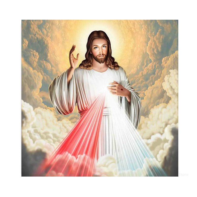 

Картина на холсте с изображением Бога, христианство, Иисус, постеры и принты, современные настенные картины для спальни, гостиной, украшения дома, подарки 40x40cm No Framed