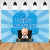 Boss Baby Thema Achtergrond Meisje Jongen Verjaardagsfeest Kinderkamer Decoratie Fotografie Achtergrond Gepersonaliseerd Naam Poster Banner
