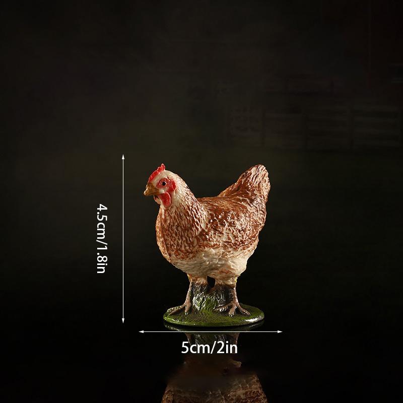 Realistic Animal Model Simulated Poultry Figurines Miniatures Mini Farm Dog Duck Cock Models Ornaments For Children Kids Gifts