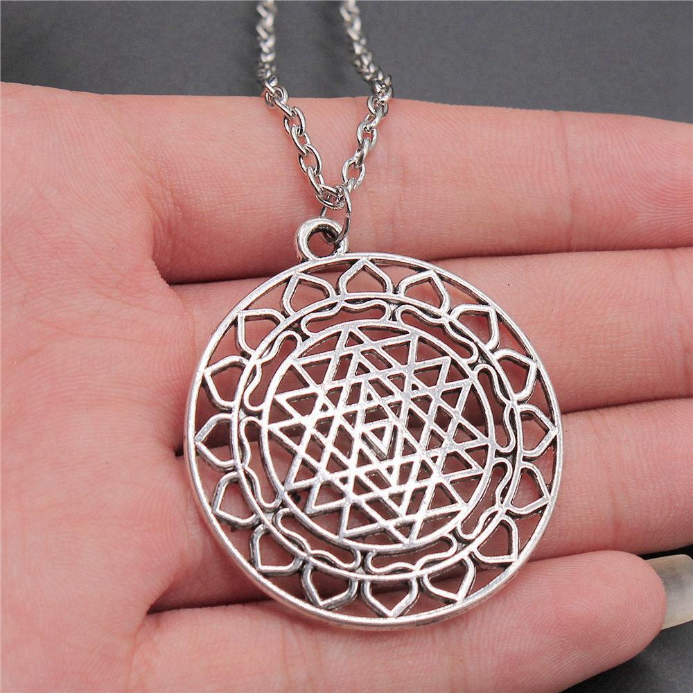 Blume des Lebens Heilige Geometrie Anhänger Antik Bronze Metall Jungen Halskette Trendiges Geschenk