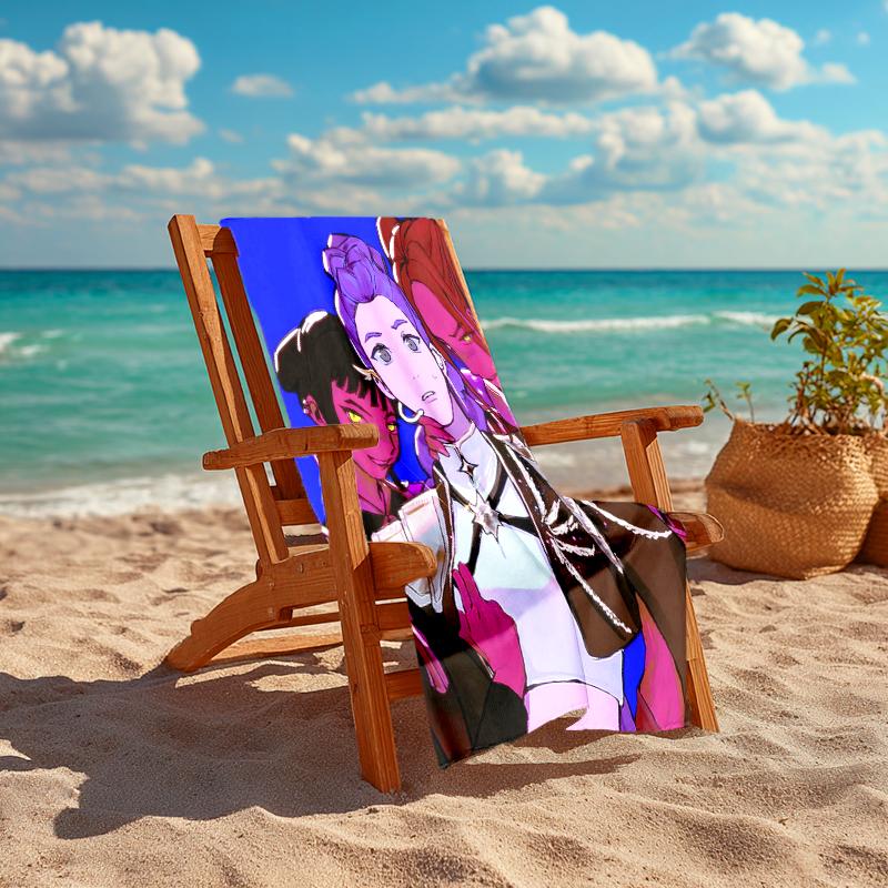 1pc KPop Demon Hunters14 Beach Towel, Comfortable and Thick, and Swimming/Bath/Picnic/Camping Towel, Suitable for Seaside Beaches