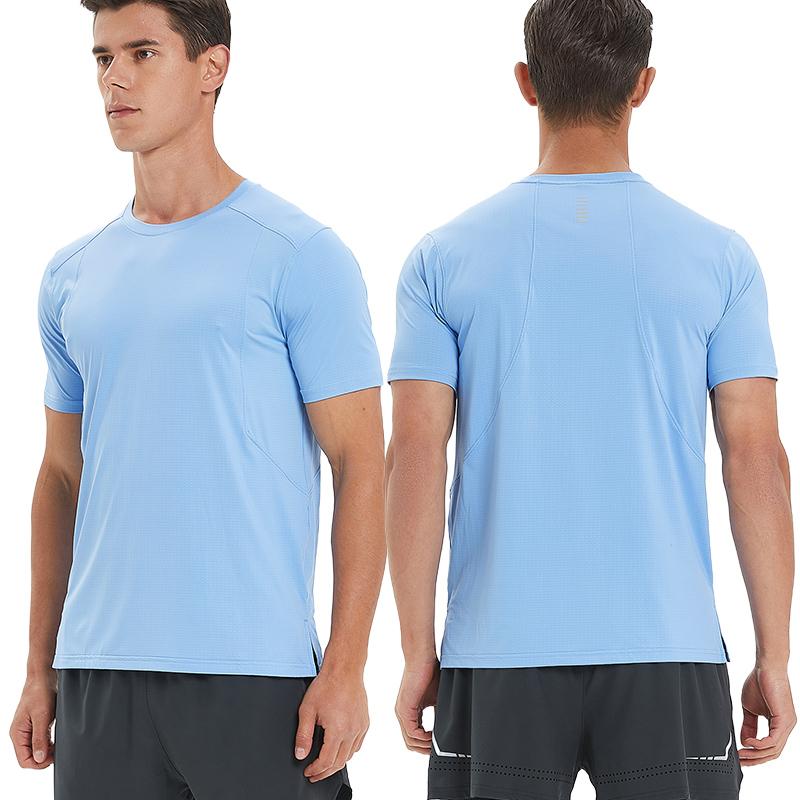 Men Summer Fitness T-shirt Slim Short-sleeved Tops Basketball and Football Training Clothes Sports Quick-drying Short Sleeved