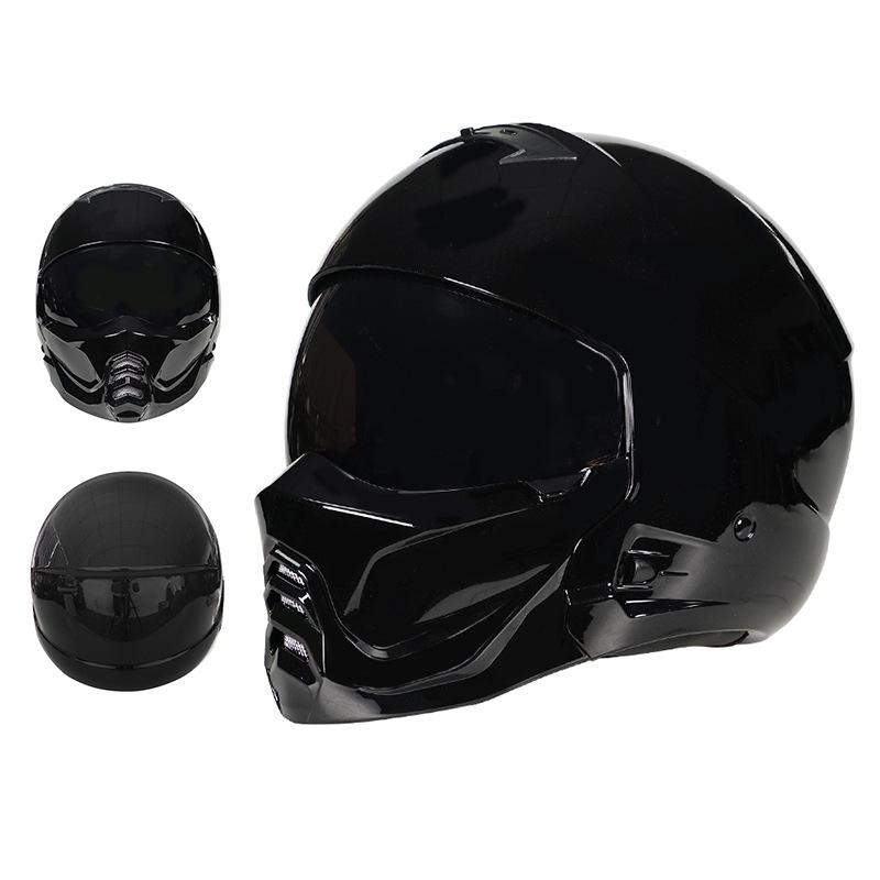 3C Certified Retro Full Face Electric Motorcycle Helmet for Men & Women – All-Season Scorpion, Third Generation Half Helmet Combo