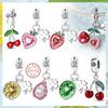 Original Copper Charms Avocado Strawberry Cherry Lemon Four-Leaf Clover Beads Fit Bracelets Pendant Woman Jewelry