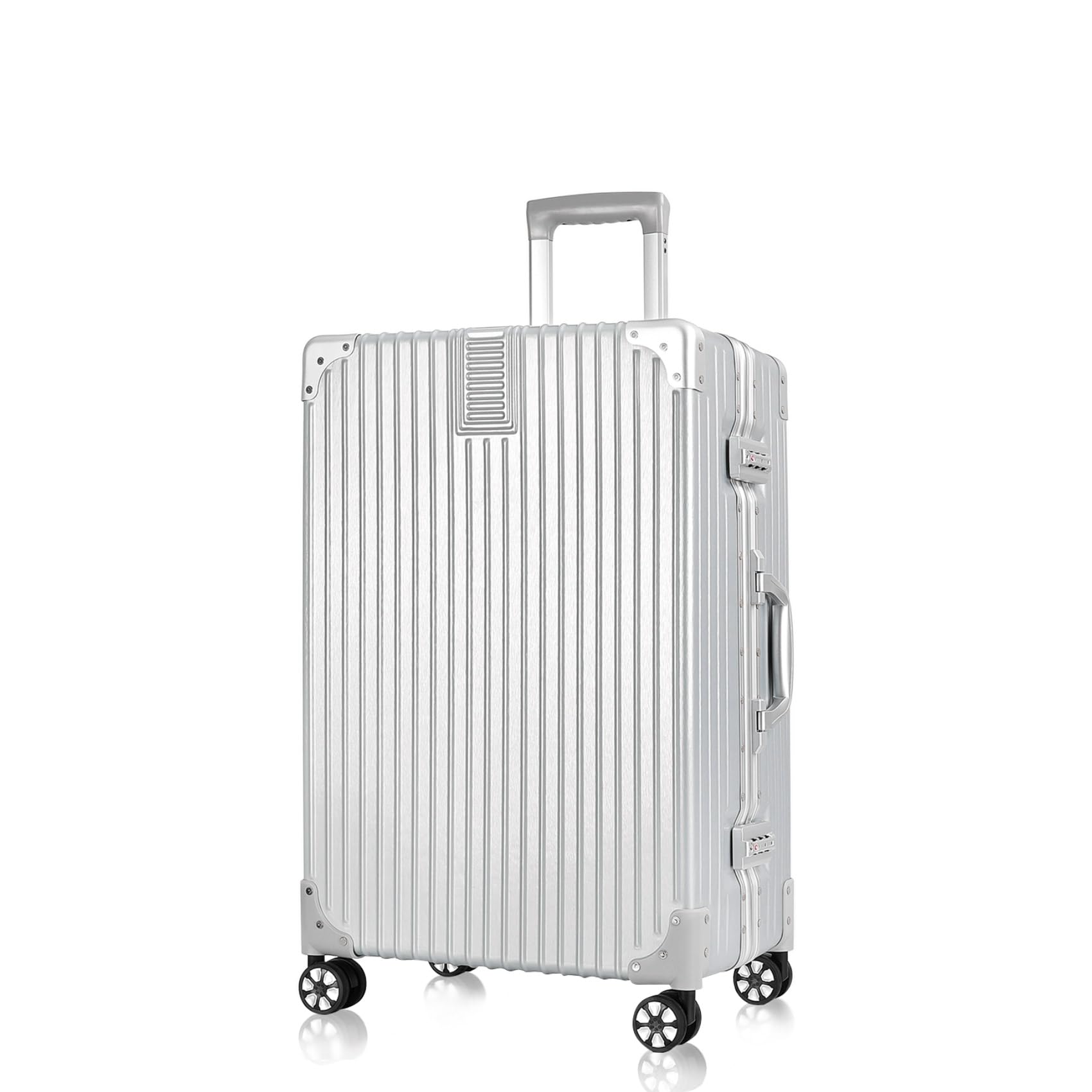 

Carry Оснащен TSA Travel Business Ultra Large 8 Алюминиевый Один Год Надежный Серебряный SS Чемодан [Tavitra], Маленький, Популярный, Сумка, Замок, Товары, Поездка, серебряный