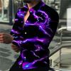 Trendy Lightning Print Long-sleeve Shirt, Perfect for Casual Daily Wear.