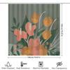 Floral Shower Curtain Botanical Pattern Bathroom Decor Nature Theme Waterproof Fabric Backdrop Modern Artistic Design Home Texti