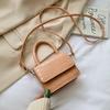 PU Leather Mini Shoulder Bag Casual Solid Color Clamshell Messenger Crossbody Bag