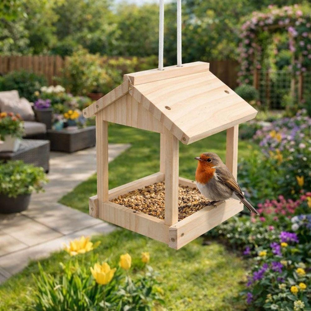 Rustic Hummingbird Feeders Wooden Hanging Birdhouse Pet Supplies Open Bird Feeder  Balcony