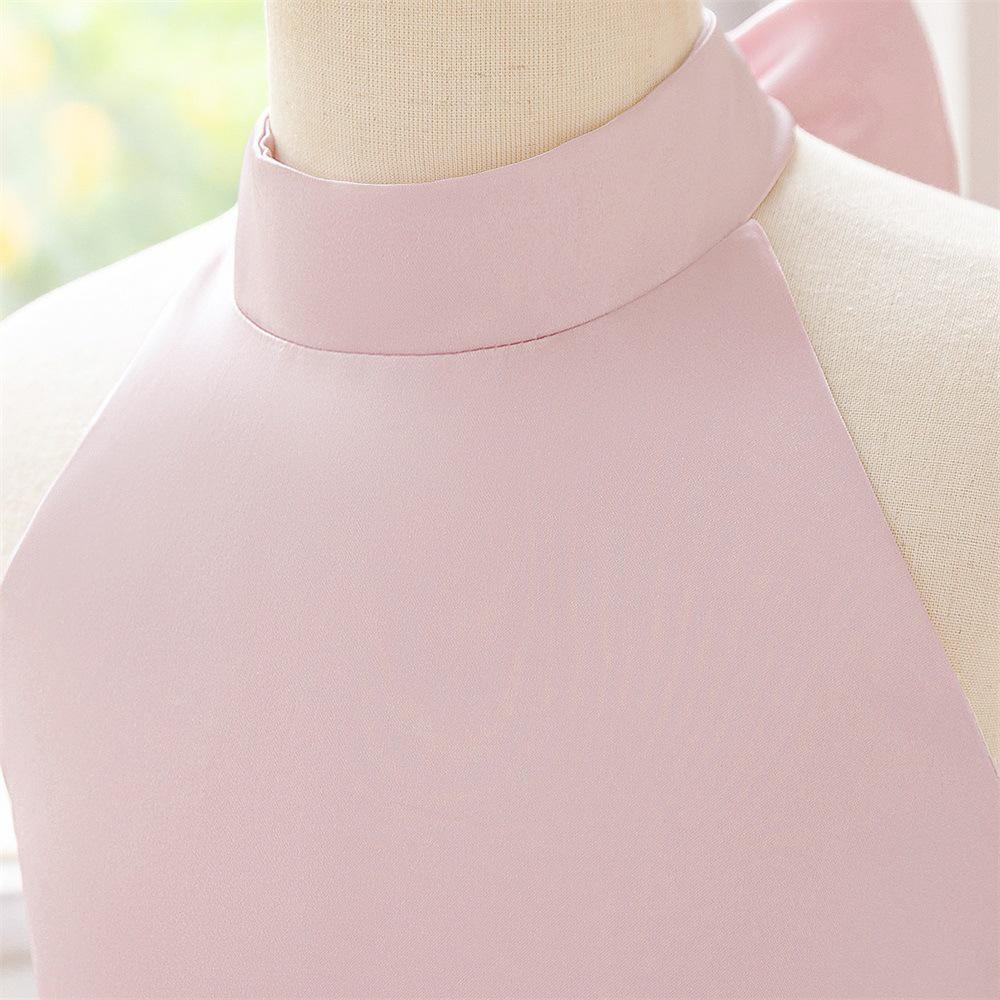 New Children's Formal Dress: Halter Puffy Skirt with Bow, Backless Princess Design for Festivals & Performances
