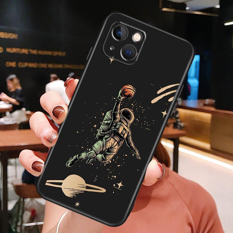 

Чехол для телефона с рисунком Астронавт Слэм-данк Баскетбол для iPhone 16 Pro Max 15 14 13 11 12 Pro Max Plus 12 13 Mini XR 16e Funda Чехол iPhone 11 Pro