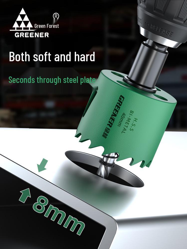Green Forest Hole Saw Drill Bit for Metal, Wood, Plastic, and Gypsum Board