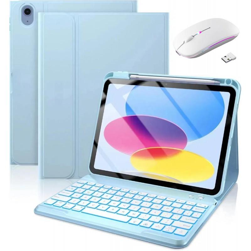 IPad Pro 11-inch Bluetooth Keyboard Case With Pen Slot Silicone Cover Smart Sleep Function RGB Backlit 10th Gen