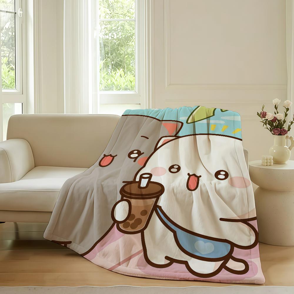 

Cartoon cute Peach and Goma Blanket For Sofa Office Bed Plane Travel Sleep Read Relax Camping Soft And Warm 75x90cm