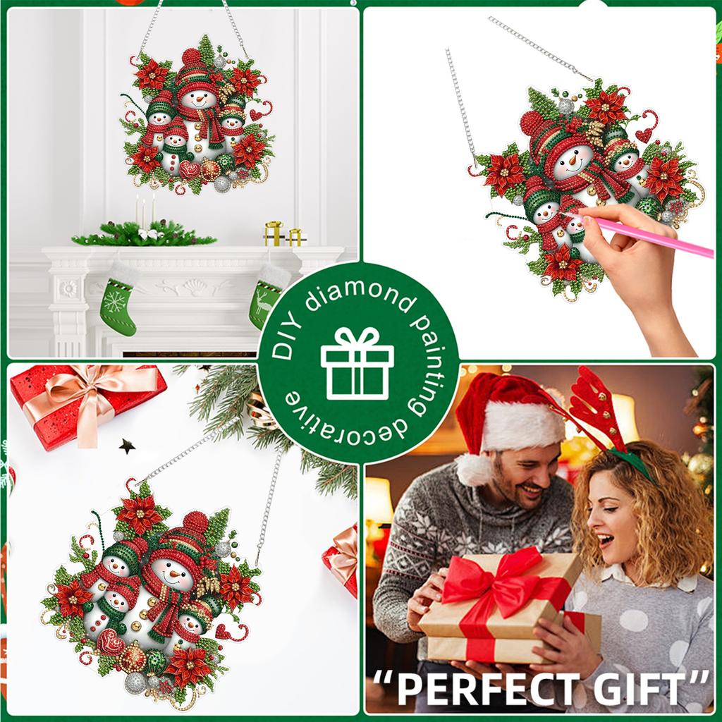 2D Flat DIY Hanging Diamond Art Kits Diamond Painting Set Diamond Art Acrylic Pendant Window Hanging Art for Home Decor