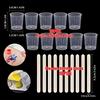5/10/20Set 30ml/1oz Plastic Graduated Cups with Wooden Stirring Sticks Transparent Scale Cup Candle Making Kits
